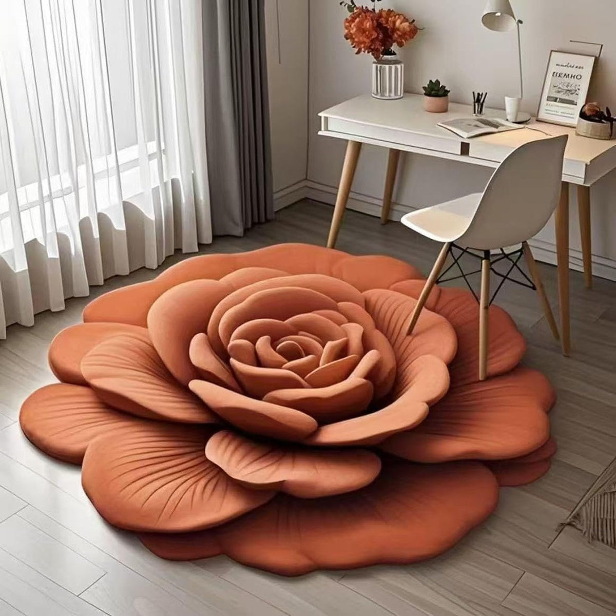 3D Floral Plush & Diatomaceous Earth Floor Mat (60*60)