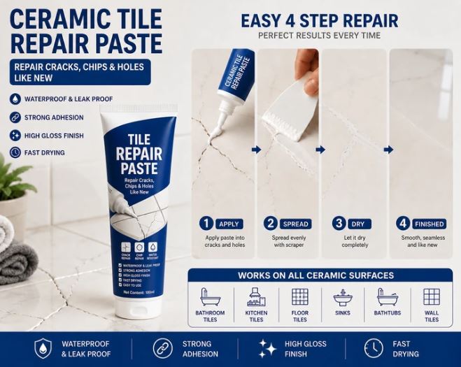 Wall Repair, Ceramic Tiles and Sink Repair Gap Filler Paste