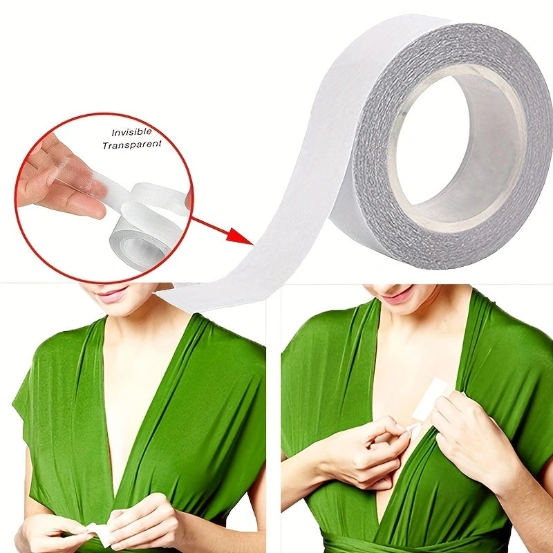 Fashion Clothing Tape, Double-Sided Adhesive, Strong Bonding, Transparent Body Tape, Skin-Safe, Transparent