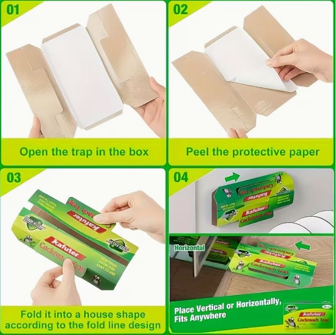 Cockroach Traps, Indoor Sticky Paper Cardboard