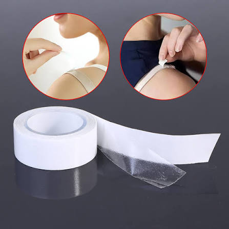 Fashion Clothing Tape, Double-Sided Adhesive, Strong Bonding, Transparent Body Tape, Skin-Safe, Transparent