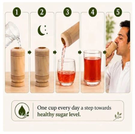 Sugar Control Glass Made From Vijaysar Wooden  ✨🌿